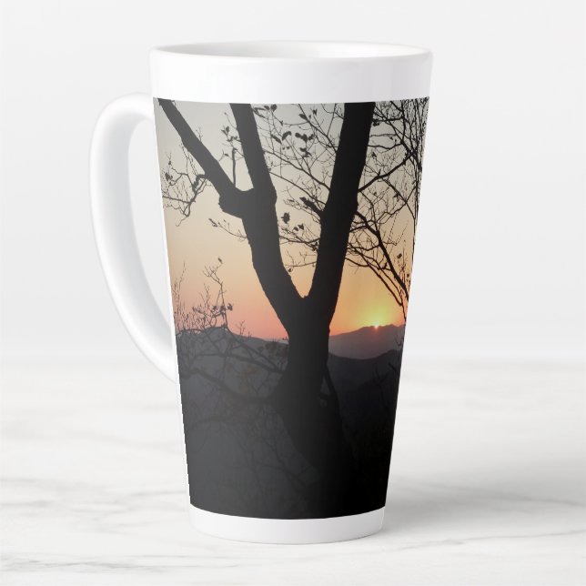 Caneca De Café Latte Paisagem Nacional do Parque Sunset Shenandoah (Ângulo esquerdo)