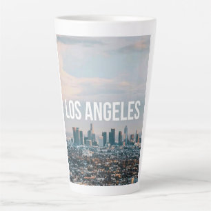 Caneca De Café Latte Paisagem Urbana Retro de Los Angeles Estética de V
