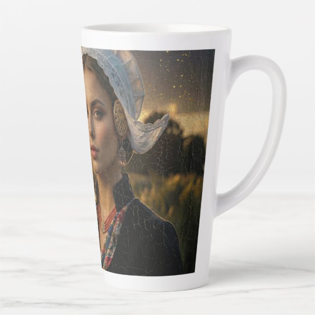 CANECA DE CAFÉ LATTE PAÍSES BAIXOS - PINTURA A ÓLEO COM IA (Direita)
