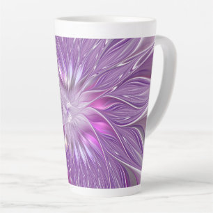 Caneca De Café Latte Paixão roxa rosa Paixão Abstrato Arte Fractal