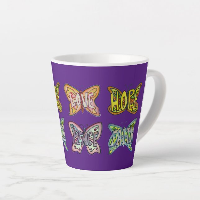 Caneca De Café Latte Palavra-borboleta Palavra Personalizada Café Lata  (Ângulo direito)