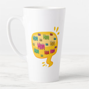 Caneca De Café Latte Palavra Colorida Mãe com Bolha Pensada