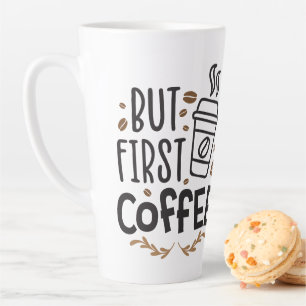 Caneca De Café Latte Palavras de café em lata