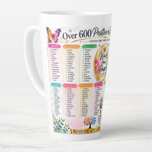 Caneca De Café Latte Palavras Positivas e Empoderadoras Tipografia Insp