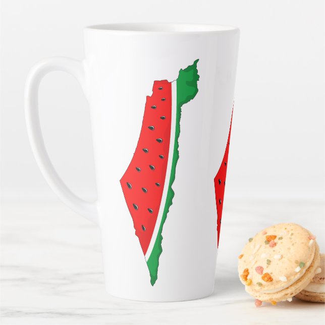 Caneca De Café Latte Palestina - Mapa Watermelon - Símbolo da liberdade (In Situ)