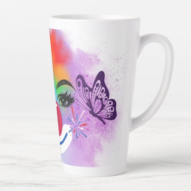 Caneca De Café Latte Palhaço e maquilhagem (Direita)