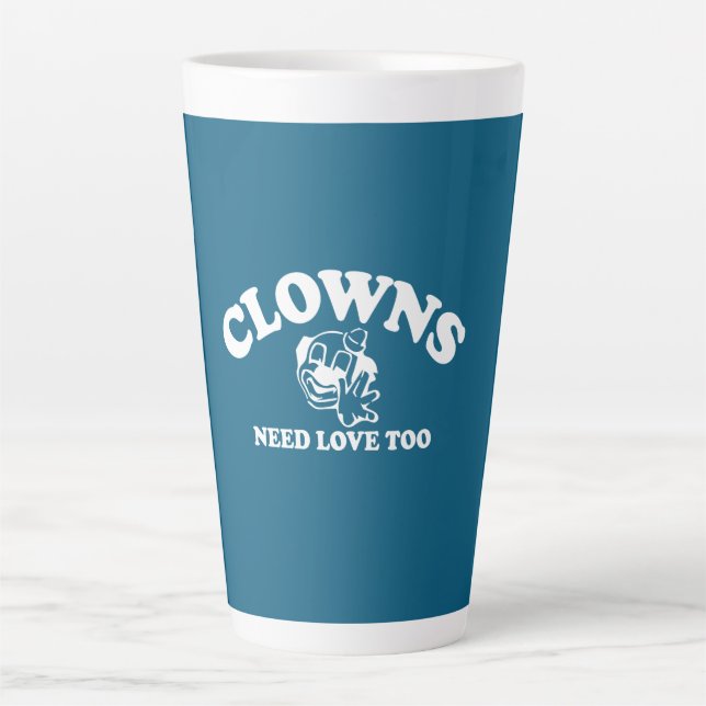 Caneca De Café Latte Palhaços Também Precisam de Amor (Frente)