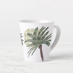 Caneca De Café Latte Palmeira de Verão e Arte Desenhada ao Pôr do Sol