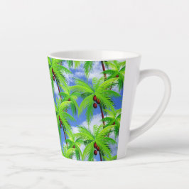 Caneca De Café Latte Palmeira Tropical 