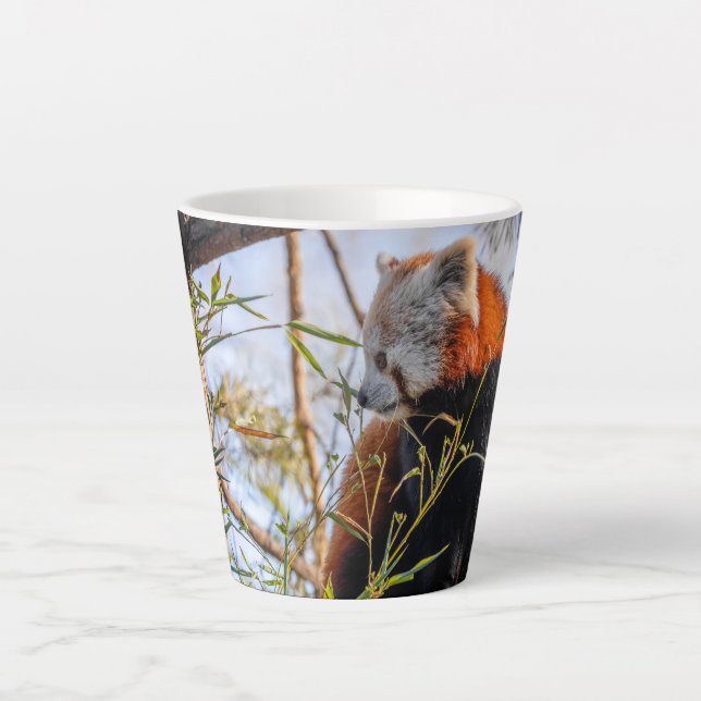 Caneca De Café Latte Panda vermelha (Frente)