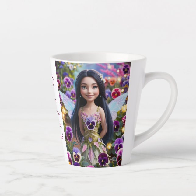 Caneca De Café Latte Pansy Fairy (Direita)