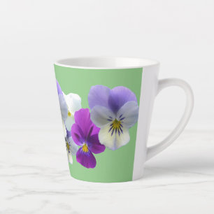 Caneca De Café Latte Panteras roxas e brancas Lâmpada Lata Verde