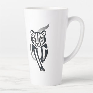 Caneca De Café Latte Panther da Meia-Noite - Teto de Energia Silencioso