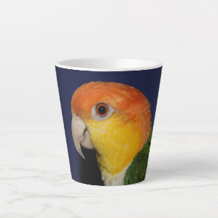 Caneca De Café Latte Papagaio Caique Colorido