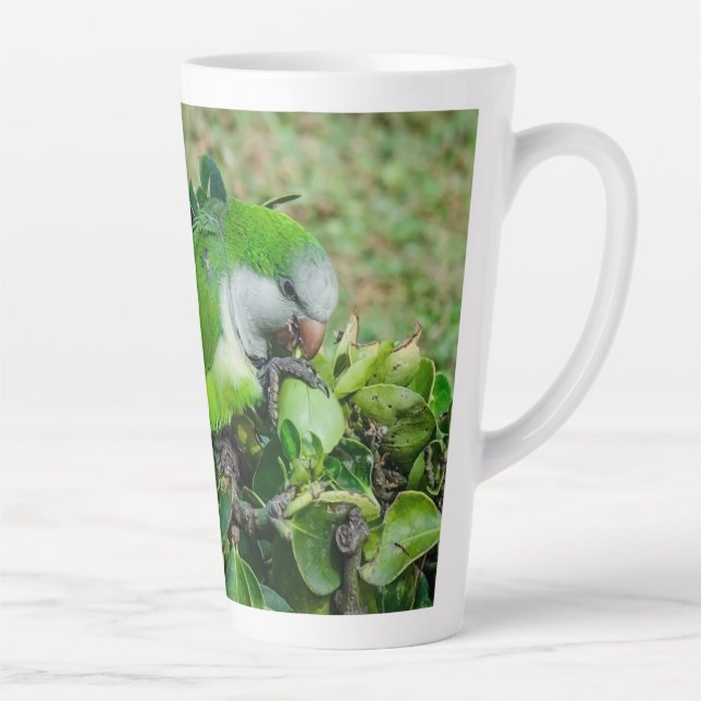 Caneca De Café Latte Papagaio verde (Direita)