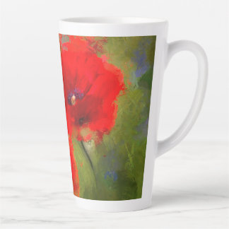 Caneca De Café Latte Papagaio Vermelho Pintado Latte