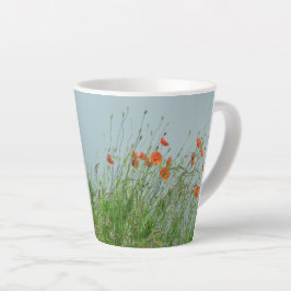 Caneca De Café Latte Papagaios vermelhos florem lata