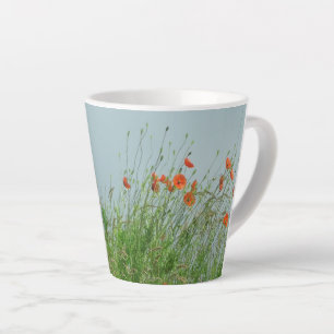 Caneca De Café Latte Papagaios vermelhos florem lata