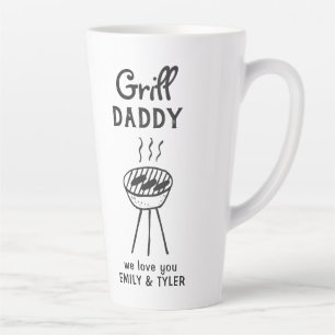 Caneca De Café Latte Papai Churrasqueiro Dia dos Pais Cartoon
