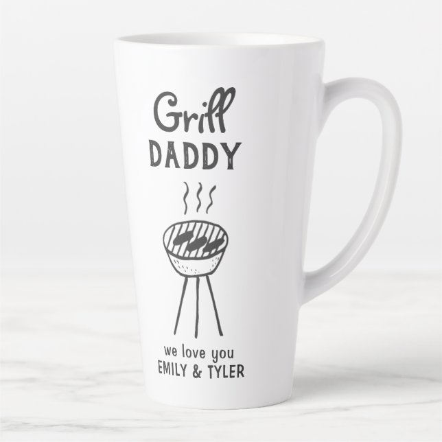 Caneca De Café Latte Papai Churrasqueiro Dia dos Pais Cartoon (Direita)