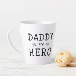 Caneca De Café Latte Papai você é nosso Herói Tipografia Dia dos Pais