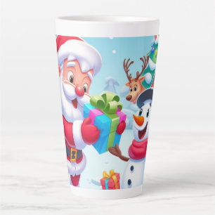 Caneca De Café Latte Papais noeis bonitos e bonitão