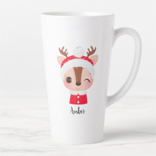 Caneca De Café Latte Papais noeis de Natal bonitos Cabeça de Rebelde