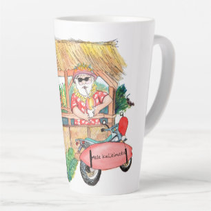 Caneca De Café Latte Papais noeis de praia de gelo latte mug