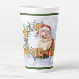 Caneca De Café Latte Papais noeis de vindima e pão-gigante Ho-Ho-Ho