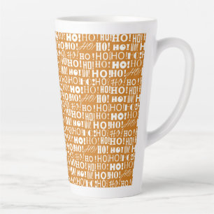Caneca De Café Latte Papais noeis Jolly Saudando HO! Hei! HO! Em Brandy
