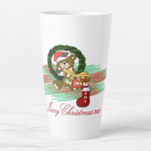 Caneca De Café Latte Papais noeis JOY Sock Natal 2021 Latte Mug