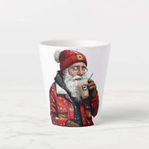Caneca De Café Latte Papais noeis legal Bebendo Café Físico Arte de Nat