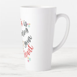 Caneca De Café Latte Papais noeis me promovem até o Natal