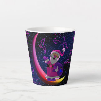 Caneca De Café Latte Papais noeis na Lua