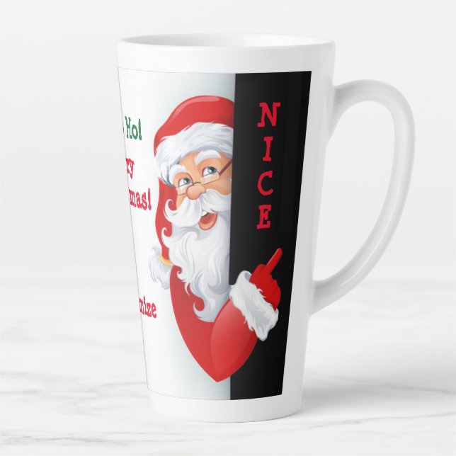 Caneca De Café Latte Papais noeis personalizados e legais (Direita)
