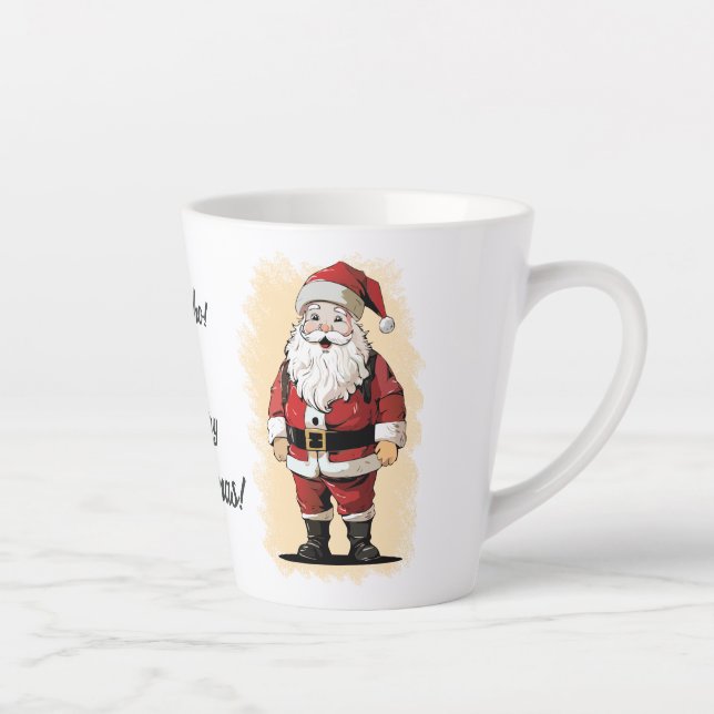 Caneca De Café Latte Papais noeis Retro Lata de Natal (Direita)