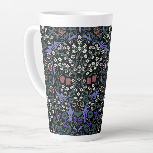 Caneca De Café Latte Papel de parede vitoriano William Morris Blackthor (Ângulo esquerdo)