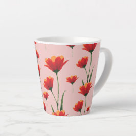 Caneca De Café Latte Papoulas Dawnfire
