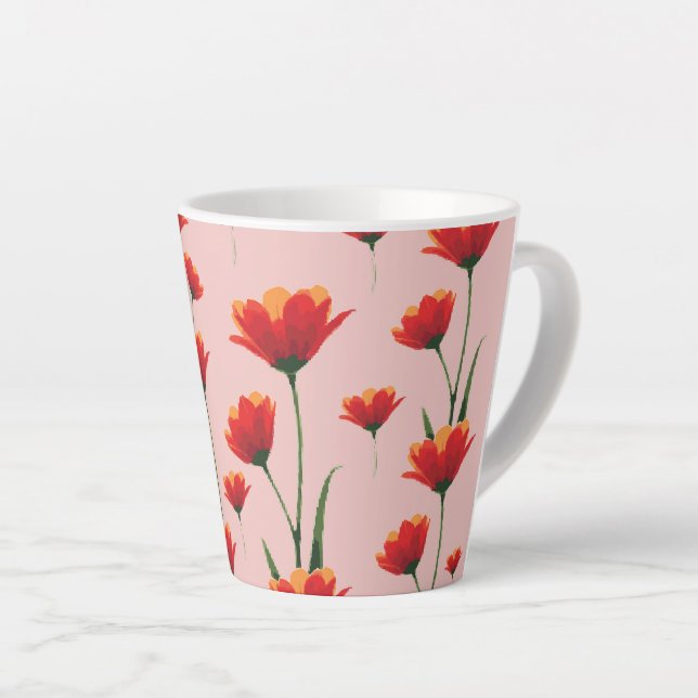Caneca De Café Latte Papoulas Dawnfire (Ângulo direito)