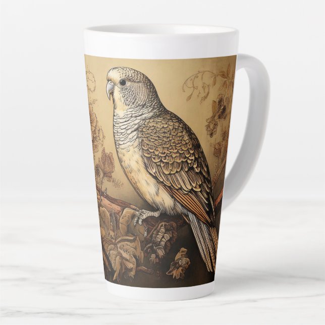 Caneca De Café Latte Paquim em tons Sepia (Ângulo direito)