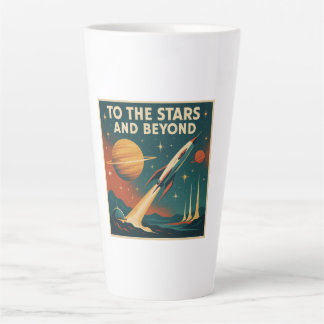Caneca De Café Latte "Para As Estrelas E Além" Viagem De Espaço Vintage