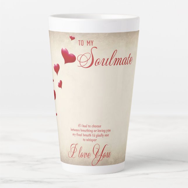Caneca De Café Latte Para minha Alma Gêmea (Frente)