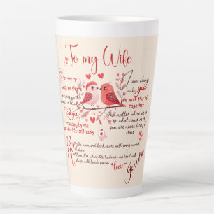 Caneca De Café Latte Para Minha Esposa Mensagem de Amor Nome Personaliz