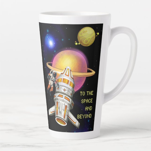 Caneca De Café Latte Para o espaço e além (Direita)