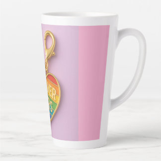 Caneca De Café Latte Para sempre - Charme Colorido do Coração do Amor
