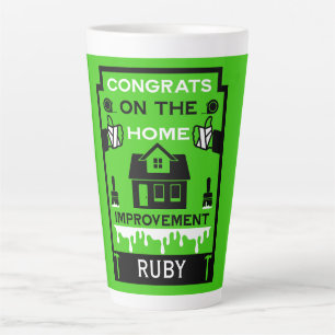 Caneca De Café Latte Parabéns para Melhoramento Doméstico