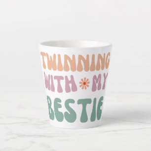 Caneca De Café Latte Parceria com Minha Melhor Amiga Citação de amizade