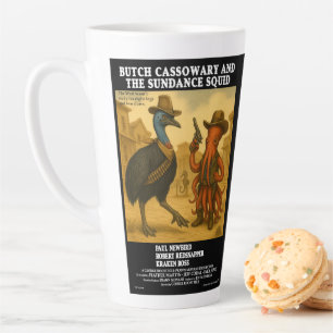 Caneca De Café Latte Paródia de Cartaz de Filme de Animal Ocidental