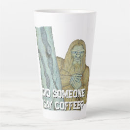 Caneca De Café Latte Paródia do meme do Pé Grande