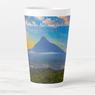 Caneca De Café Latte Parque Nacional Virunga, RD Congo - Grande Vulcão